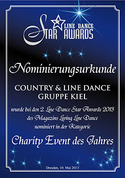 Nominierungsurkunde Line Dance Gruppe Kiel