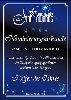 Nominierungsurkunde Gabi & Thomas Krieg